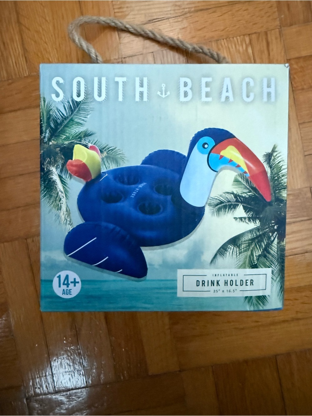 South Beach Navy Blue Toucan Inflatable Drink Holder